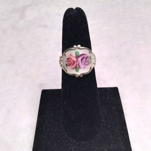 Vintage Sterling Enamel Ring